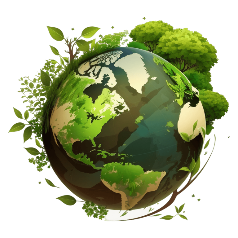 Green planet symbolizing sustainable living, permaculture, and environmental conservation through a volunteer program in Brazil.