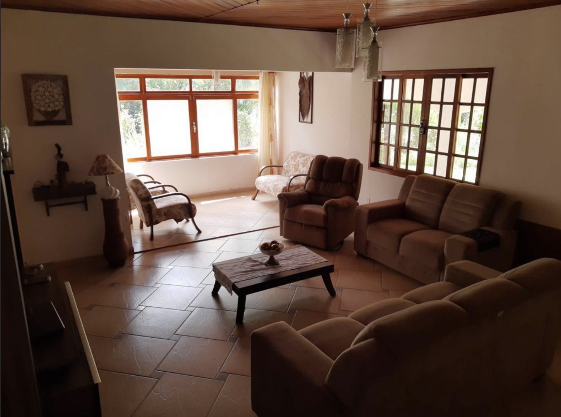 **Alt text:** Living room in a volunteer house at an eco farm.