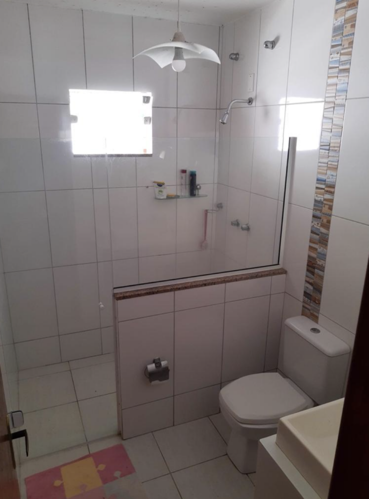 **Alt text:** Bathroom in a volunteer house at an eco farm.
