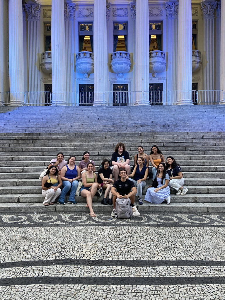 Group of international students during an educational visit in Rio de Janeiro, Brazil.