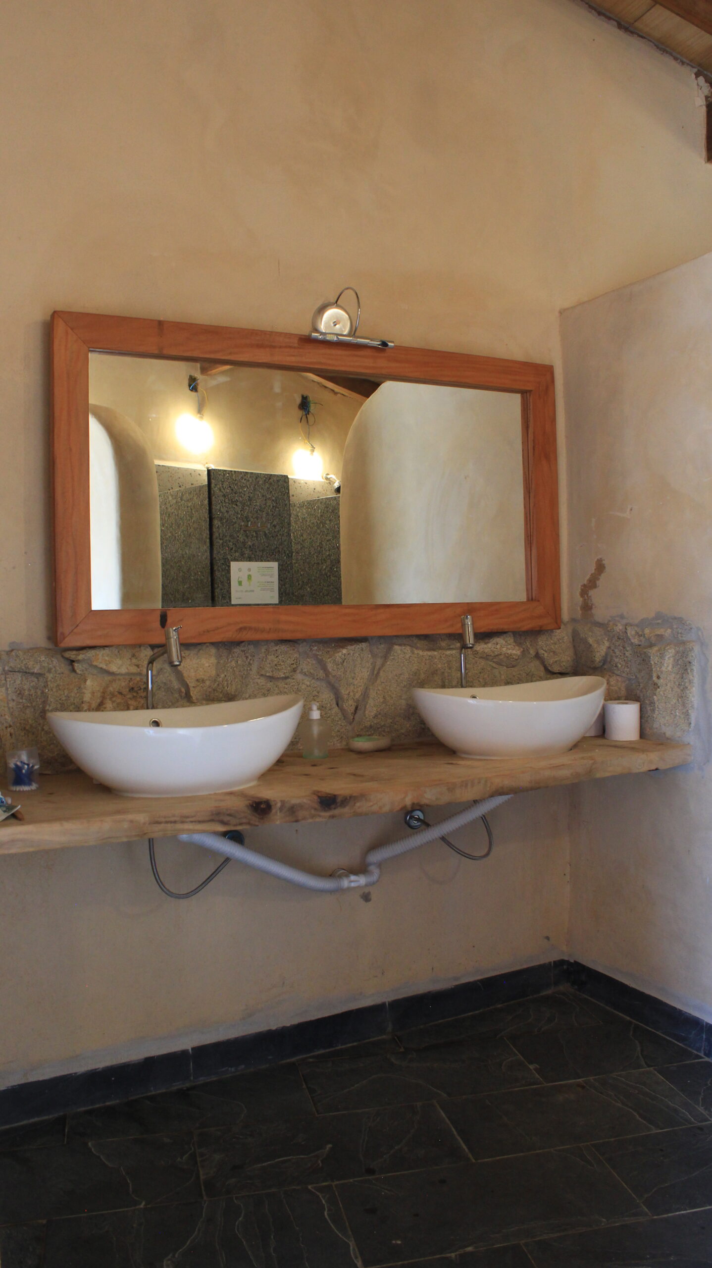 Bathroom in Eco Farm made with natural materials