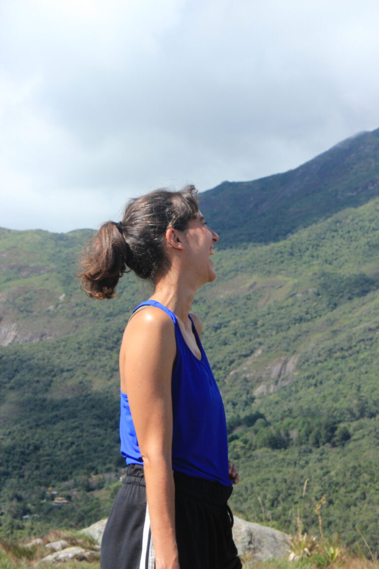 Volunteer hiking in Atlantic Forest in Brazil