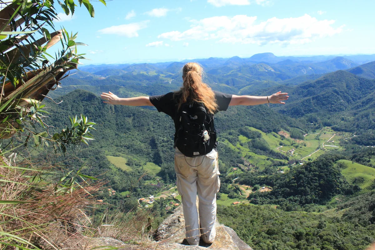 International student hiking in Brazil